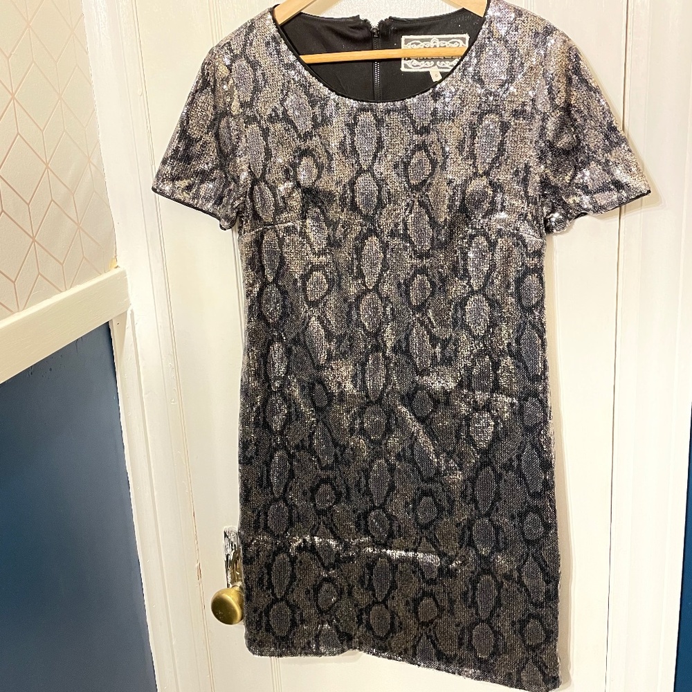 Silver sequinned  T shirt dress